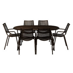 EMU Ala Mesh 6-Seater Outdoor Dining Set, Bronze